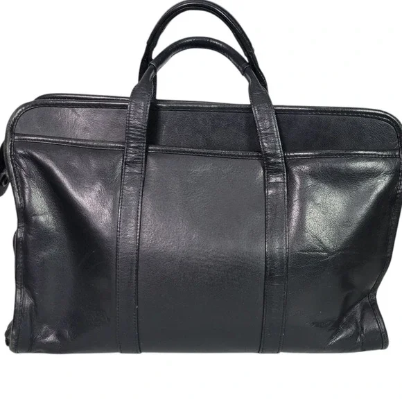Vintage Wilsons Leather Briefcase Black Bag Laptop Commuter Documents Messenger - Picture 4 of 12